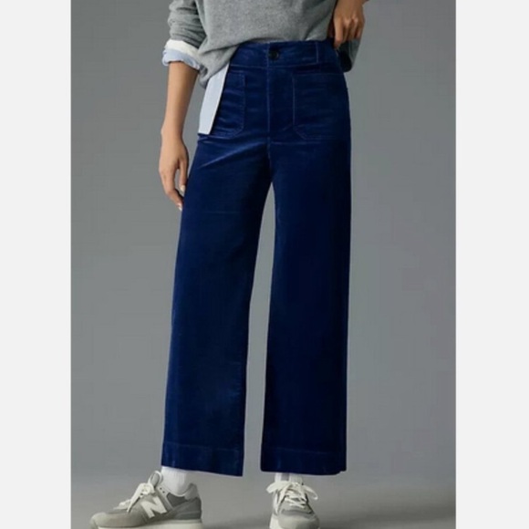 Anthropologie Pants - NWT Anthropologie Colette Cropped Wide-Leg Corduroy
Pants Indigo Blue Size 33T